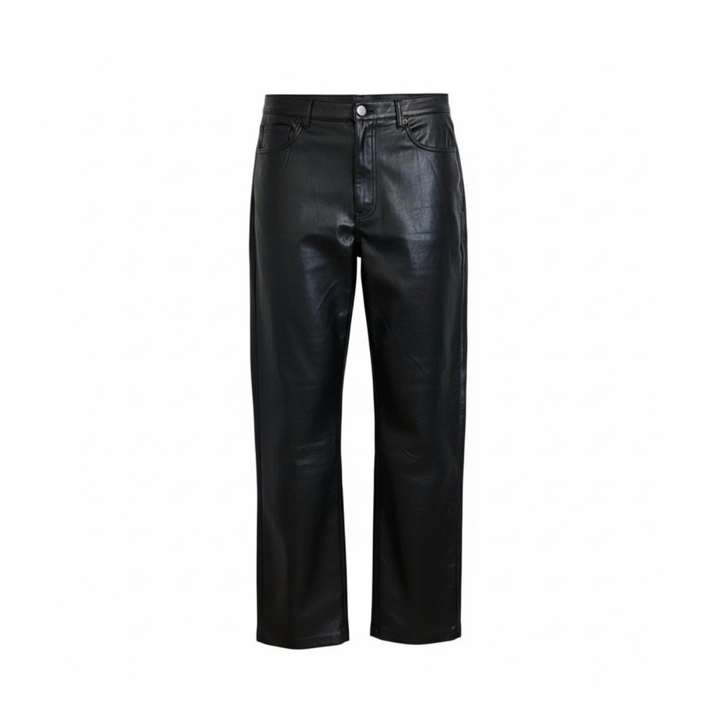 Wilfred Pants Size 12 Black Melina Vegan Leather Straight Leg High Rise Trousers